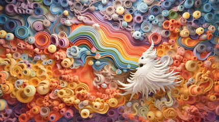Fototapeta na wymiar Rainbow illustration mural concept