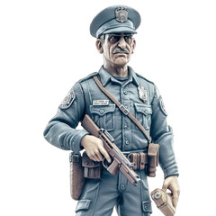 Fototapeta na wymiar Confident law enforcement officer with uniform with handgun - Plasticine Illustration 3
