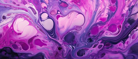 Liquid background with a mix of deep purple and magenta colours. Web, banner, social media design. Generative AI composite. 
