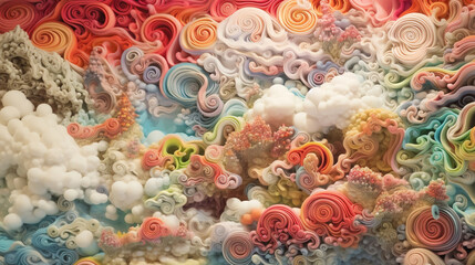 Fototapeta premium Rainbow illustration mural concept