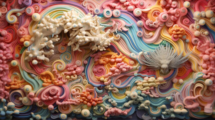 Rainbow illustration mural concept