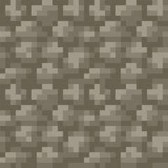 Ground or stone texture tile seamless pattern, for pixel art style game, isolated vector 8-bit illustration. Stones are arranged in a random pattern, giving the design a natural and organic feel. 