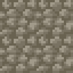 Ground or stone texture tile seamless pattern, for pixel art style game, isolated vector 8-bit illustration. Stones are arranged in a random pattern, giving the design a natural and organic feel. 