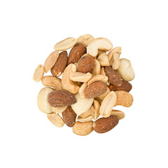 salted mixed nuts isolated on transparent background