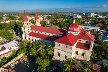 Iloilo City, Philippines - Morning aerial of Molo Church, also known as Saint Anne Parish Church.