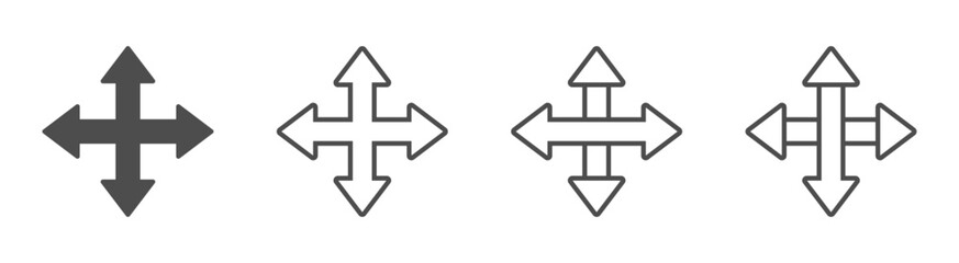 Move arrows vector icons set