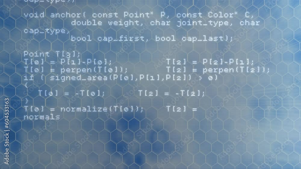 Poster animation of computer data processing over grid