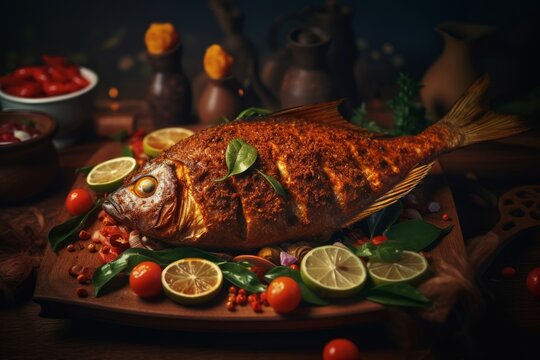 Fish masala fried. Generate Ai