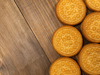 cookies on a wooden table