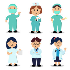 set of Docter and Healthcare Worker vector