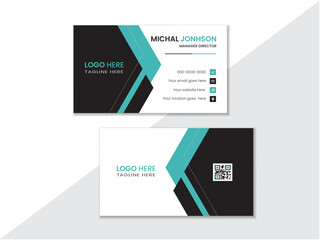 Modern Name Card Template Design, Minimalist Visiting Car Corporate design for company advertising.double sided business card template modern and clean style
