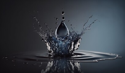 water drop splash, water drop splash into calm water
