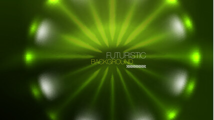 Neon glowing circles, magic energy space light concept, abstract background wallpaper design
