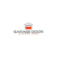 Garage door car logo design template isolated on white background