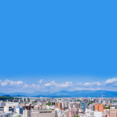 Fototapeta na wymiar 熊本 市街 の パノラマビュー 【 九州 熊本市 の 都市風景 】
