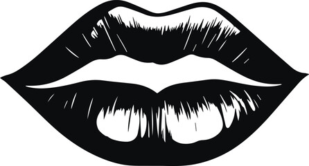 Kiss and lips icon vector Illustration, SVG