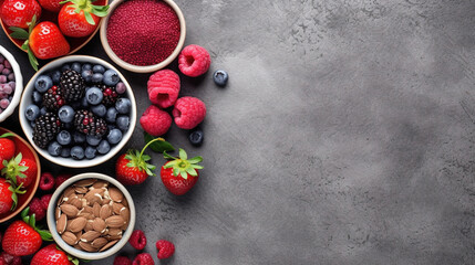 Clean healthy food of fruits - obrazy, fototapety, plakaty