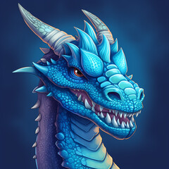 Blue Toon Dragon Emote