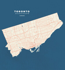 Toronto map vector poster flyer