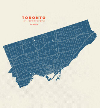 Toronto map vector poster flyer