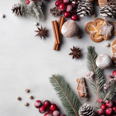 Christmas and New Year background. Festive seasonal Christmas bright background. Holiday poster and banner, greeting card. generative ai