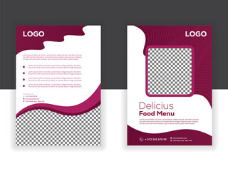 Two side brochures for a delicious food flyer for restaurant business