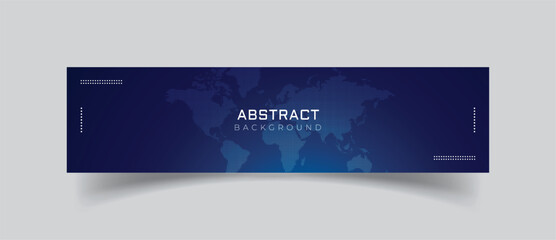 Linkedin banner blue technology with globe background