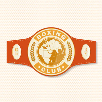 recommend clip art: Boxing club badge, logo, patch design. Vector illustration. For Boxing sport club emblem, sign, patch, shirt, template. Vintage retro label, sticker with champion belt Silhouette.