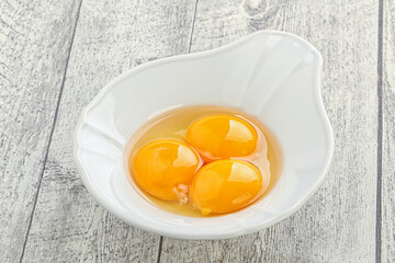 Chicken egg in the bowl