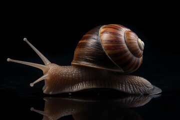 Slow and Steady: Captivating Close-up of a Snail in Nature, snail, wildlife, nature, close-up, slow, steady, shell, gastropod,