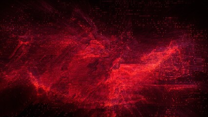 Red HUD Cyber Glitch Background with Artificial Intelligence Concept