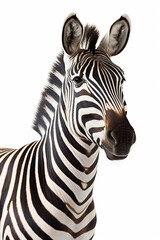 A photo of a Zebra on white background
