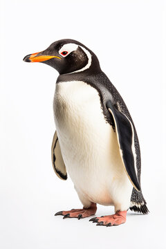 A photo of a penguin on a white background