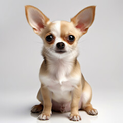 A chihuahua on a grey background