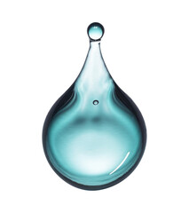 Drop of water isolated on white, transparent background, PNG, ai