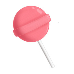 pink lollipop isolated on white