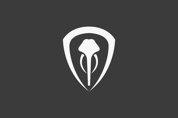 Illustration vector graphic of elephant head emblem. Good for logo