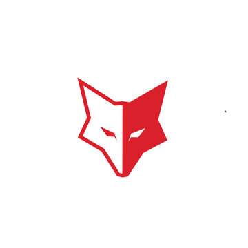 simple red fox head vector