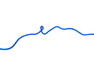 blue rope with knot isolated on white background.Useful to hold objects firmly, safely and strong.