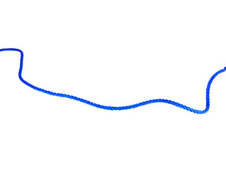 blue rope with knot isolated on white background.Useful to hold objects firmly, safely and strong.