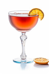 Negroni cocktails on white background