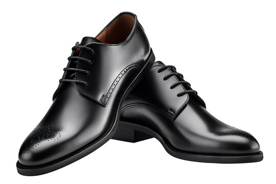 Pair of male black shoes, classic design, cut out. Based on Generative AI