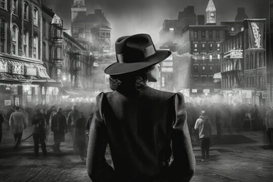 Gangster woman 1920 year. Generate Ai