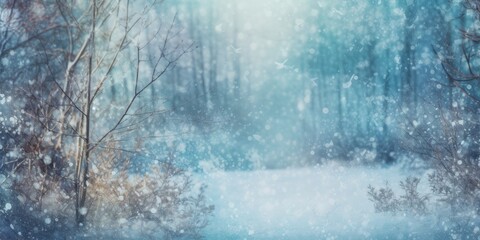 Winter fir trees and pines. Christmas and New Year background. Festive seasonal Christmas bright background. Holiday poster and banner, greeting card. generative ai