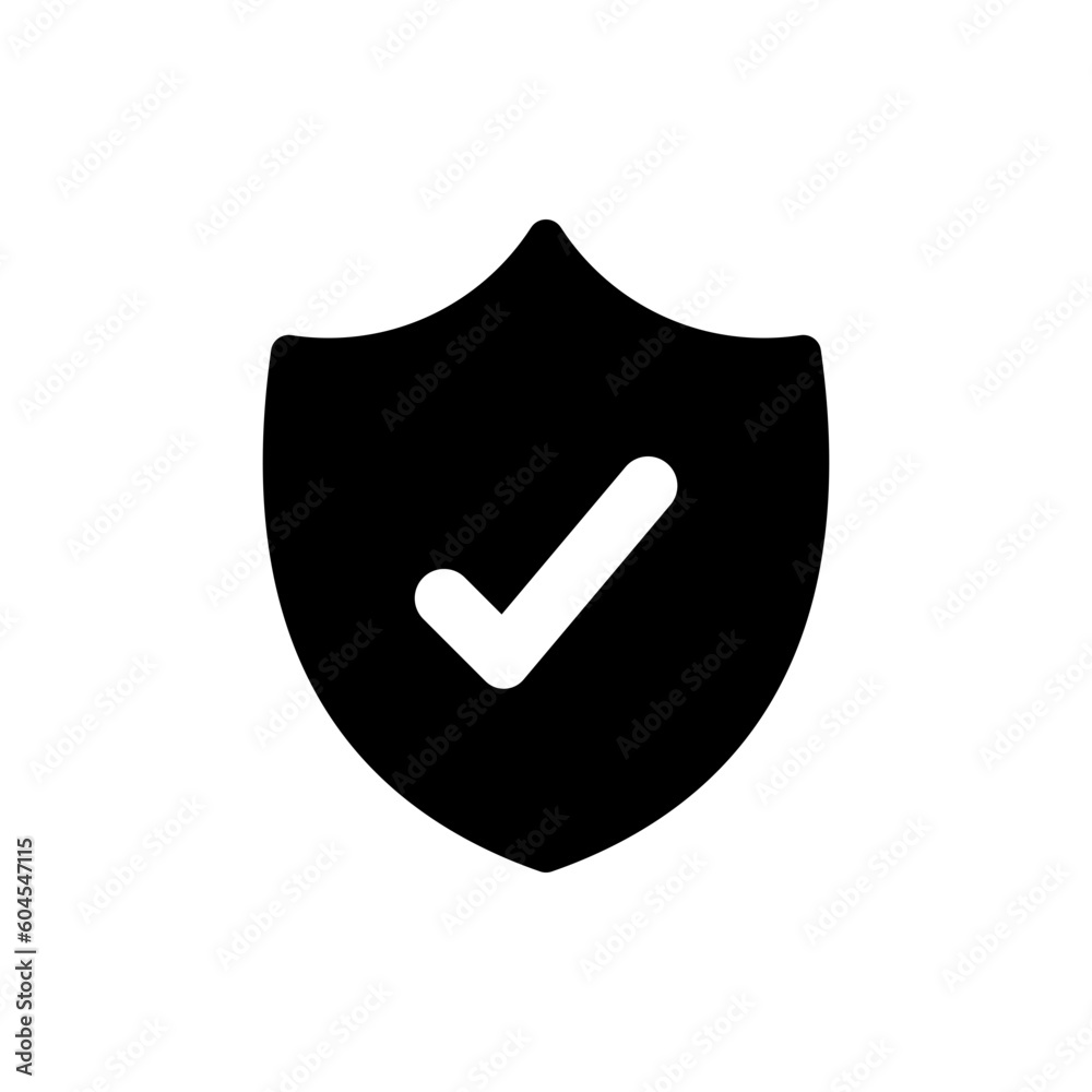Aufkleber Shield check mark icon or security shield protection icon with tick symbol. web vector icon