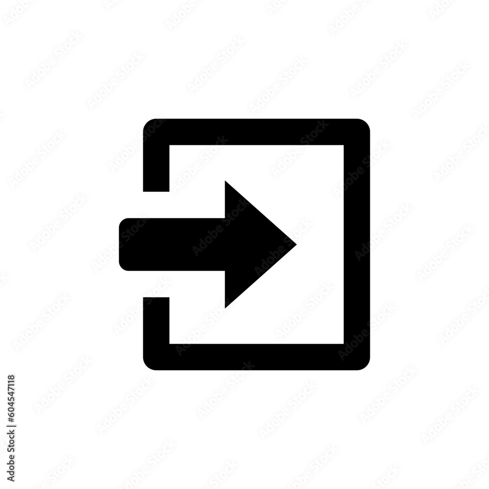 Aufkleber Login icon with arrow symbol. web vector icon