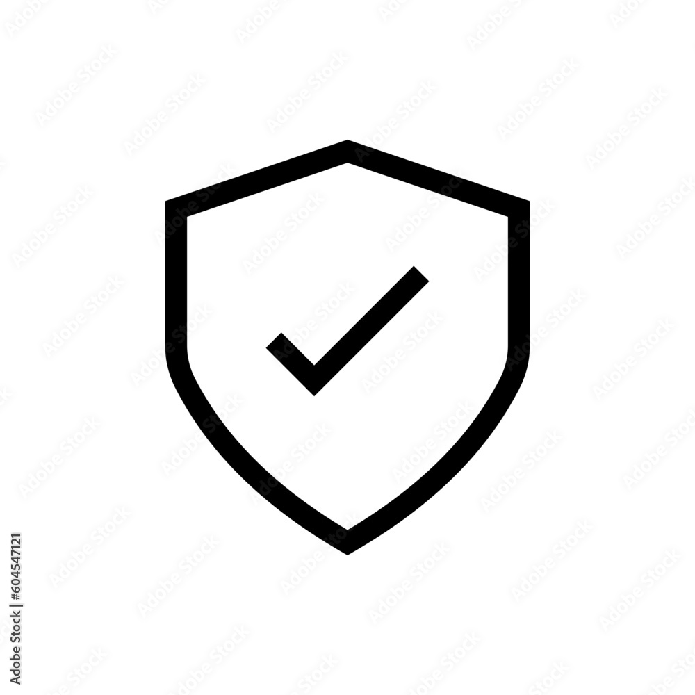 Poster Shield check mark icon or security shield protection icon with tick symbol. web vector icon