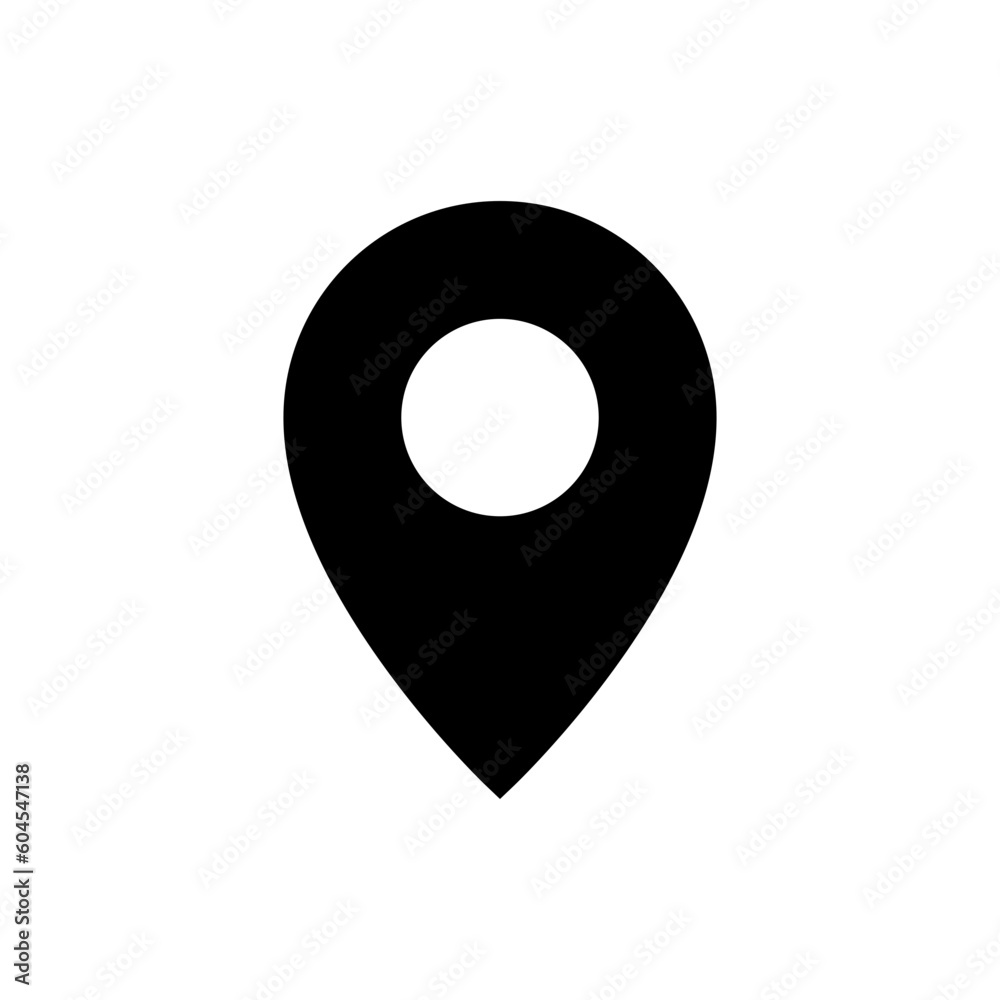Poster location pin icon. map pin place marker icon symbol. web vector icon