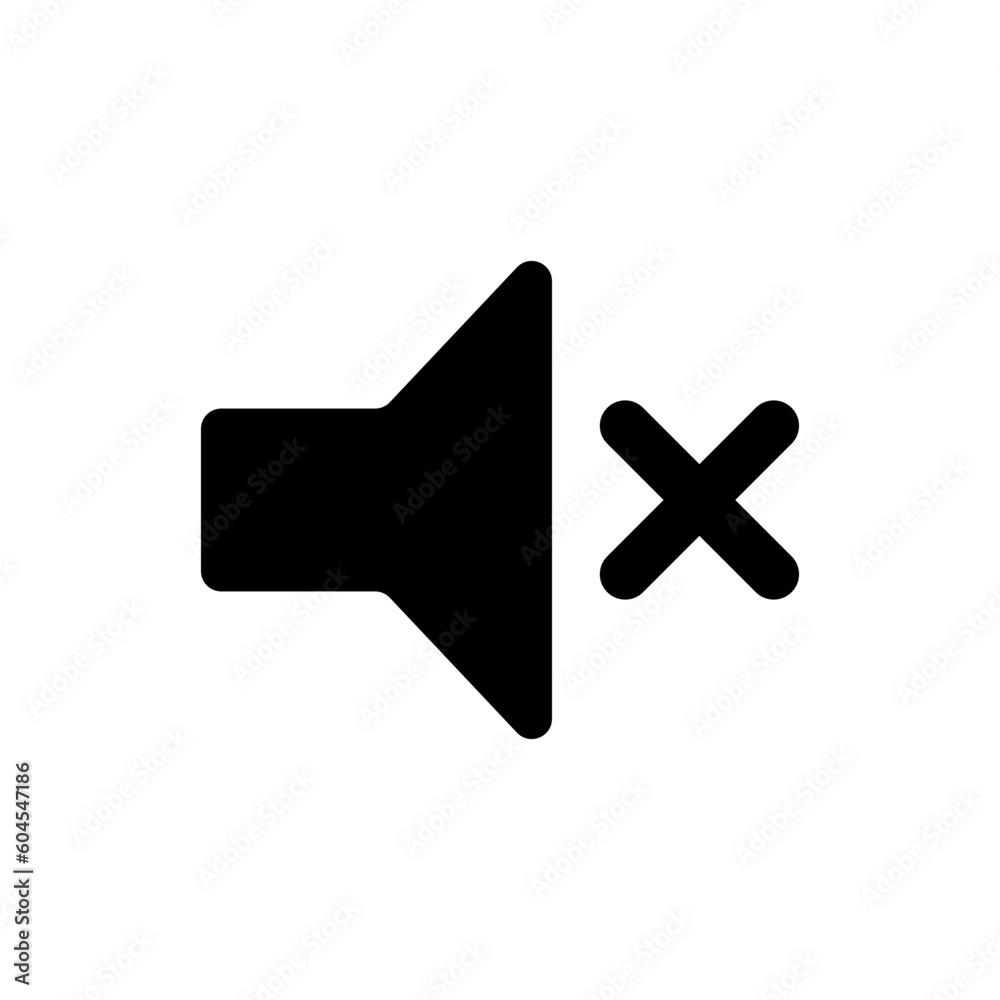 Aufkleber speaker mute icon no sound symbol. audio volume off icons, loudspeaker sound off icon. silent sign. 