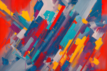 ai-generated, illustration of an abstract colorful oil painting